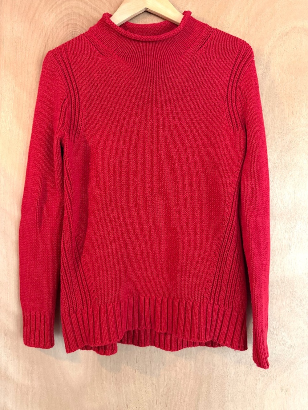 JCrew Vintage (1990s) Roll Neck Sweater, Red, Size Small